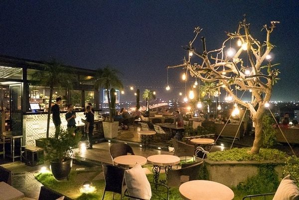 Đèn trang trí ngoài trời tạo điểm nhấn ánh sáng cho cây xanh và không gian sân vườn