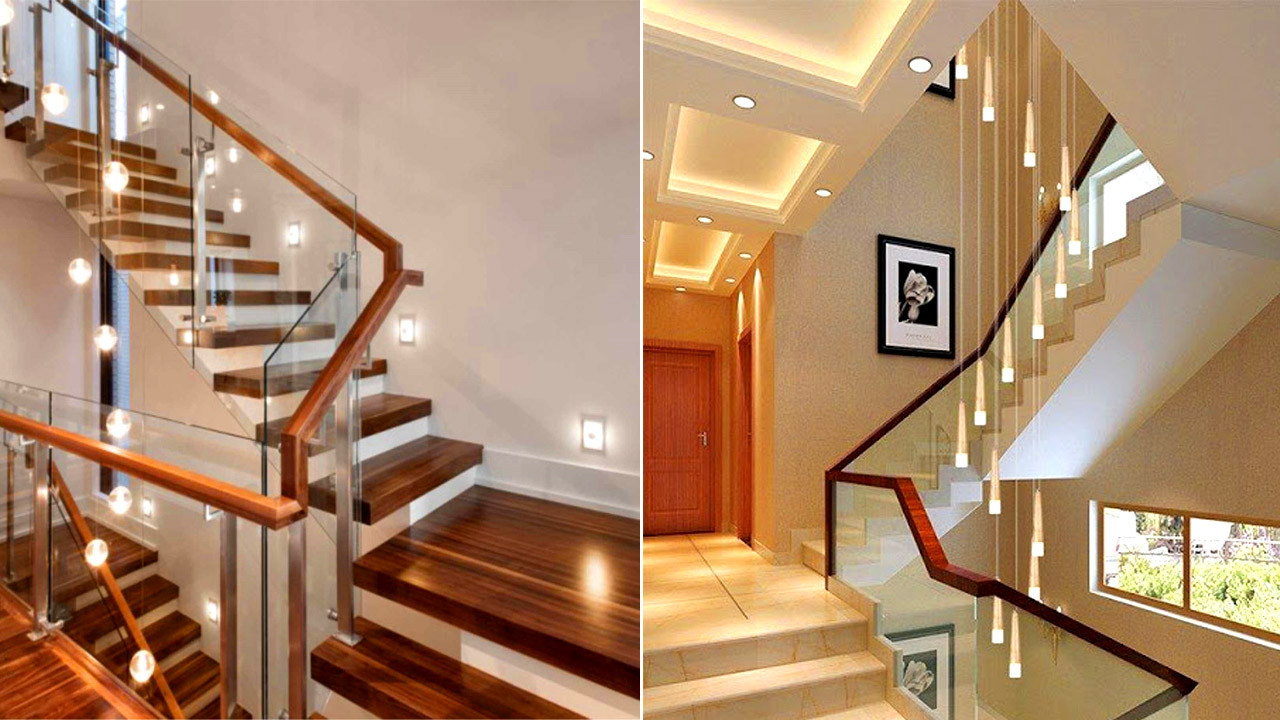 Đèn gắn tường chiếu sáng khu vực cầu thang trong nhà