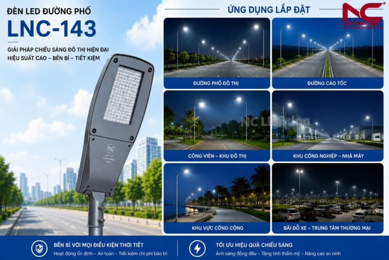 Ứng dụng của LNC-143 chiếu sáng đường