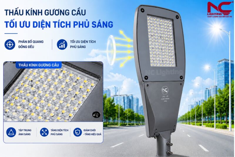 LNC-143 có thấu kính gương cầu lồi