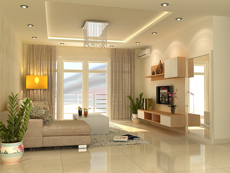 hệ thống đèn led âm trần và đèn hắt trần thạch cao phòng khách hiện đại