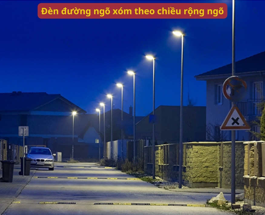 Chọn đèn đường ngõ xóm dựa theo chiều rộng ngõ