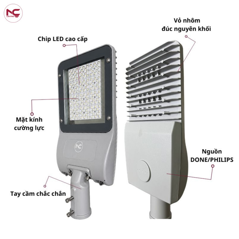 Đèn LED đường phố LNC-144 có kết cấu cực kỳ chắc chắn