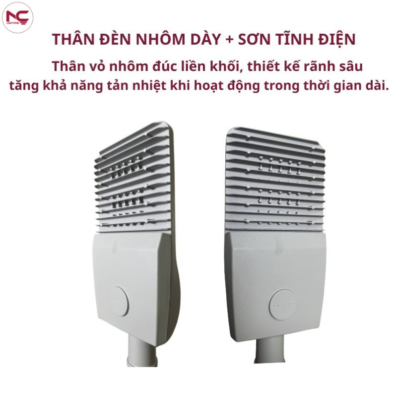 Đèn LED đường phố LNC-144 thiết kế thân nhôm đúc dày và sơn tĩnh điện