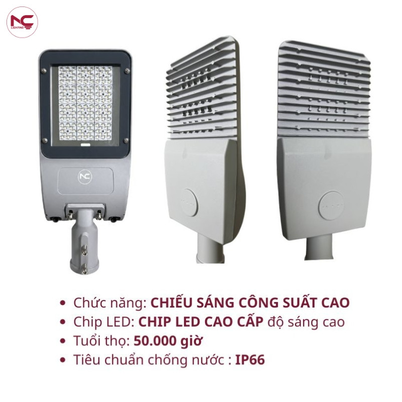 Đèn LED đường phố LNC-144 cho độ bền cao lên đến 50.000 giờ