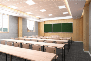 Đèn âm trần sử dụng trong lớp học giúp chiếu sáng