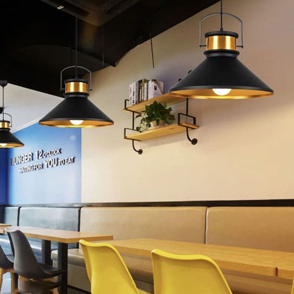 2 mẫu đèn thả đơn quán cafe màu xanh xám