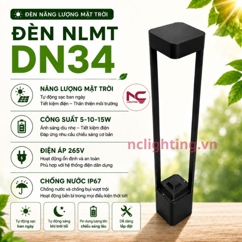 Thông tin tổn thể của DN34 gồm công suất, điện áp và cả tiêu chuẩn chống nước