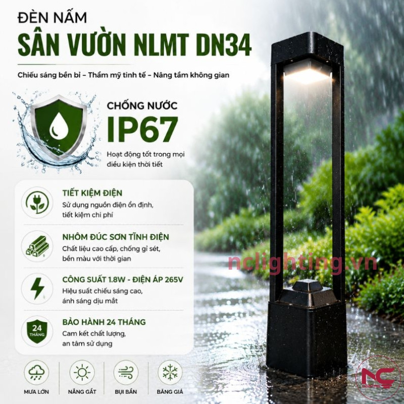 DN34 theo tiêu chuẩn chống nước IP67