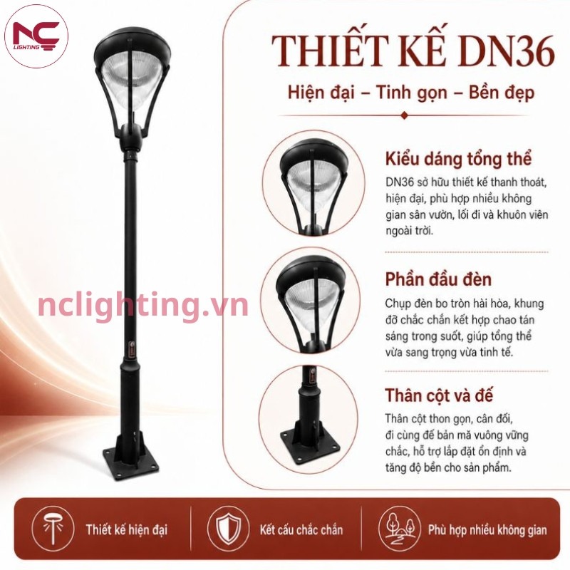 DN36 có thiết kế hiện đại, tinh gọn, sắc đẹp