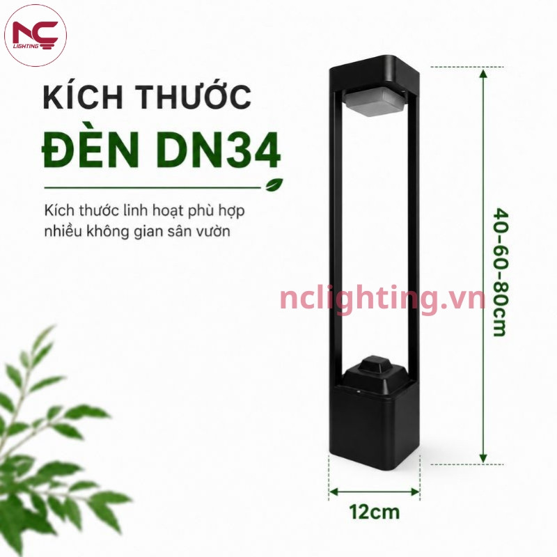 DN34 có kích thước linh hoạt phù hợp nhiều không gian sân vườn