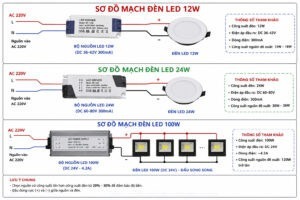 Sơ đồ mạch đèn led theo công suất