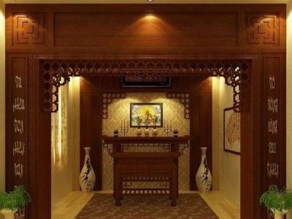 Bố trí ánh sáng tập trung bàn thờ