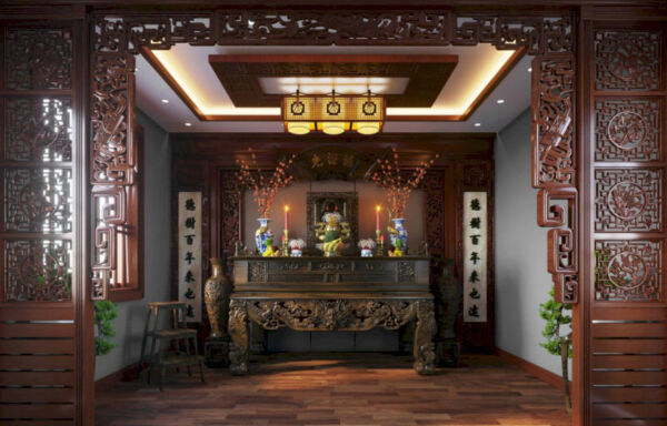 Bố trí bàn thờ khu vực phía trên