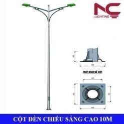 Cần đèn chiếu sáng cho cột cao 10m loại rời cần đối xứng