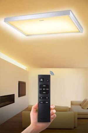 Điều led điều khiển từ xa dạng ốp trần lắp đặt trên trần phòng khách