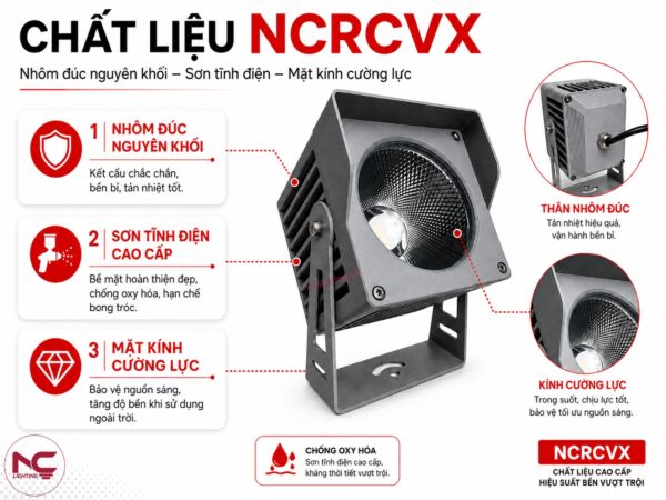 NCRCVX làm từ chất liệu nhôm đúc nguyên khối