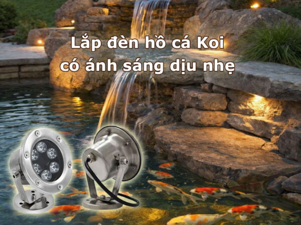 Đèn led thác nước cho hồ cái koi
