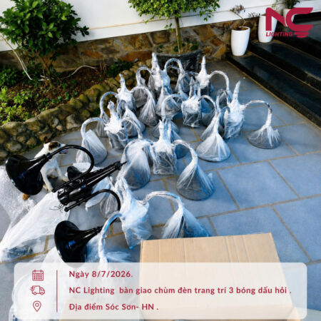 đèn chùm được gói cẩn thận cho dự án đi sóc sơn