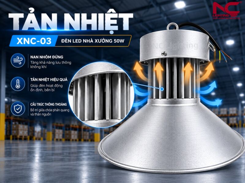 XNC-03 có tản nhiệt sâu và nan nhôm đứng