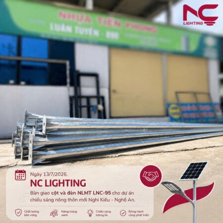 Cột và đèn đã được bàn giao cho dự án nghi kiều Nghệ An