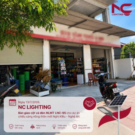 Đèn NLMT bàn giao cho dự án Nghi Kiều Nghệ An