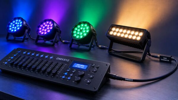 Chuẩn bị đèn sử dụng được bộ điều khiển dmx