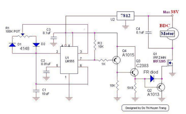 Sơ đồ Mạch điều chỉnh độ sáng PWM