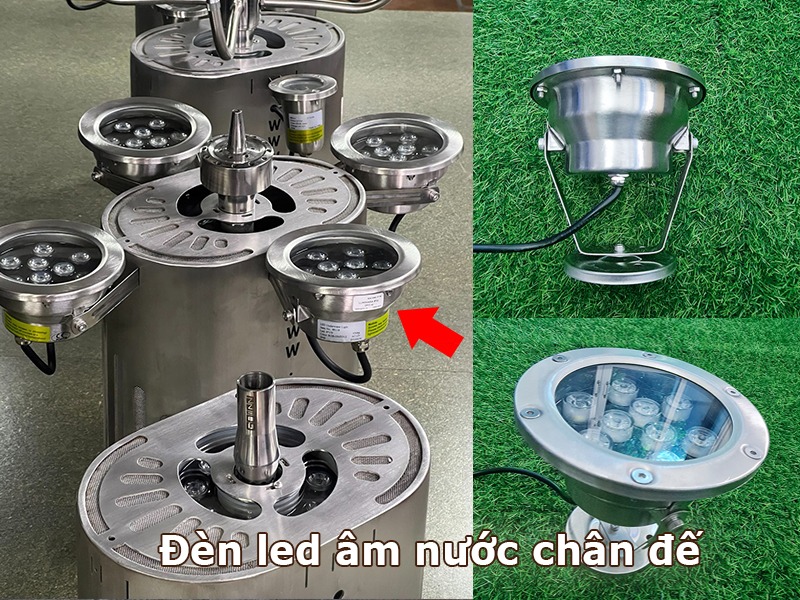 Đèn nhạc nước được bố trí ở chân vòi phun