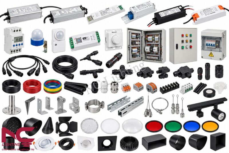 Các loại phụ kiện chiếu sáng hiện