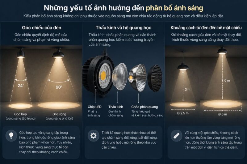 các yếu tố ảnh hướng đến phân bố ánh sáng