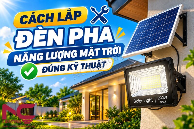 Hướng dẫn lắp đặt đèn pha năng lượng mặt trời