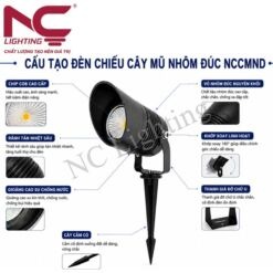 Cấu tạo đèn cắm cỏ nhôm đúc NCCMND