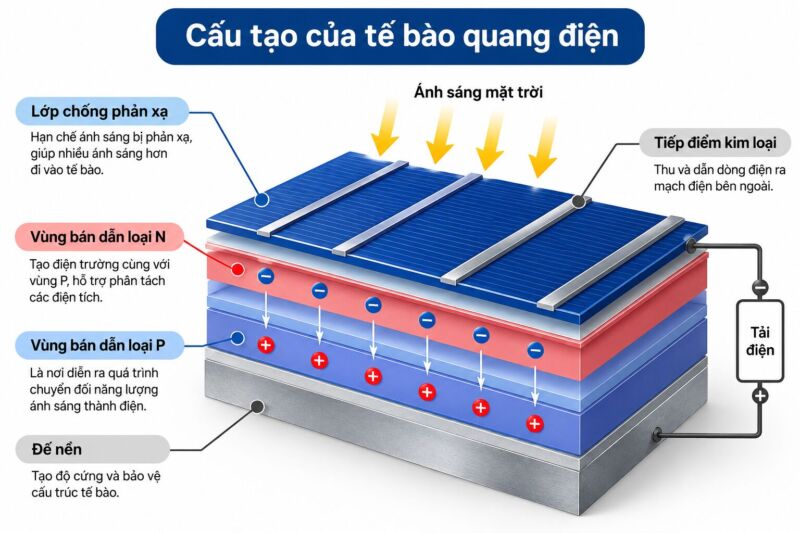 Cấu tạo chi tiết tế bào quang điện