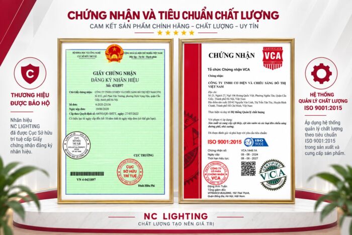 Chứng nhận của NC Lighting