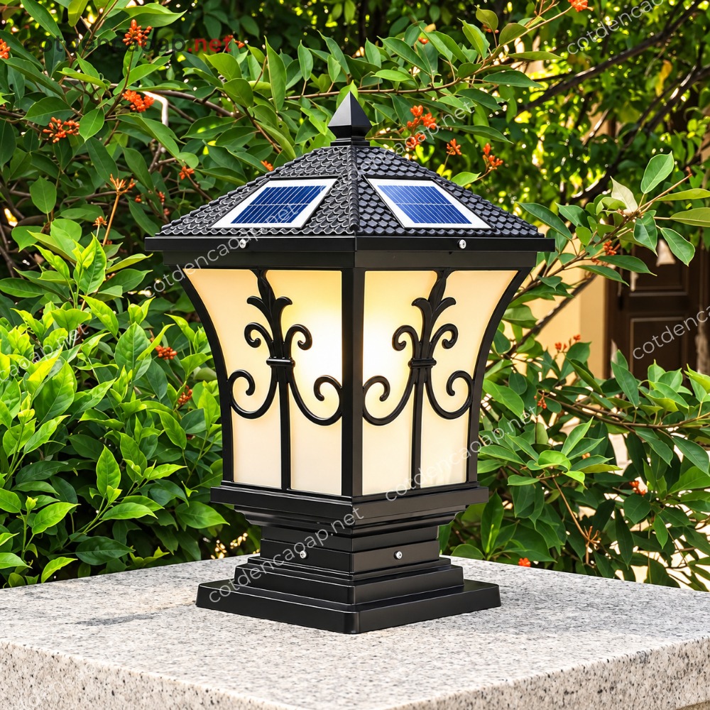den-tru-cong-tcnl-02-lap-tru-da-san-vuon Đèn trụ cổng năng lượng mặt trời TCNL 02 lắp trụ sân vườn