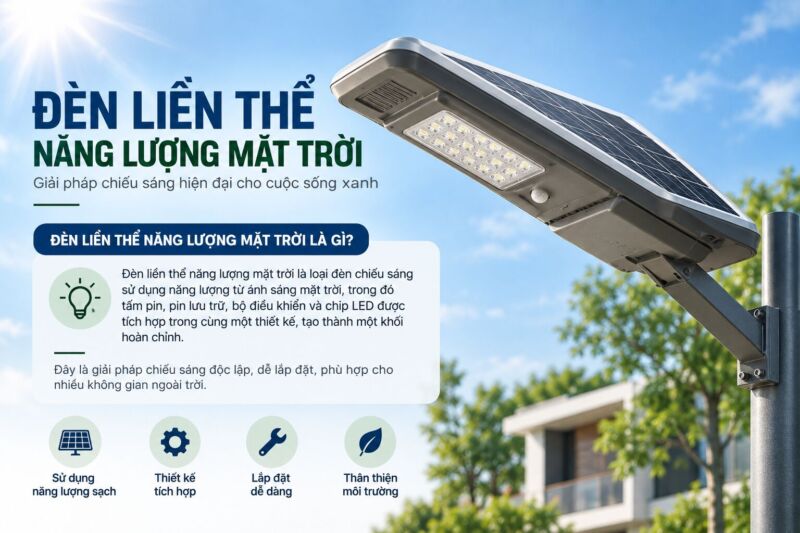 Khái niệm đèn liền thể năng lượng mặt trời