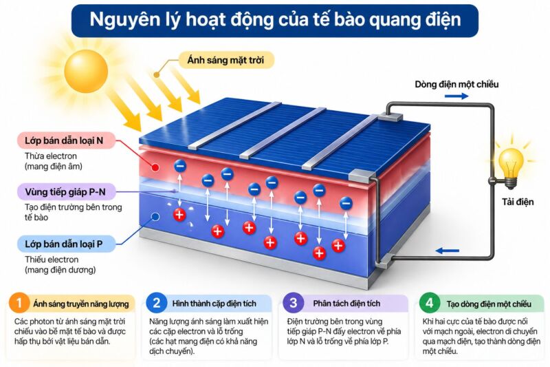 Mổ phỏng nguyên lý hoạt động của tế bào quang điện