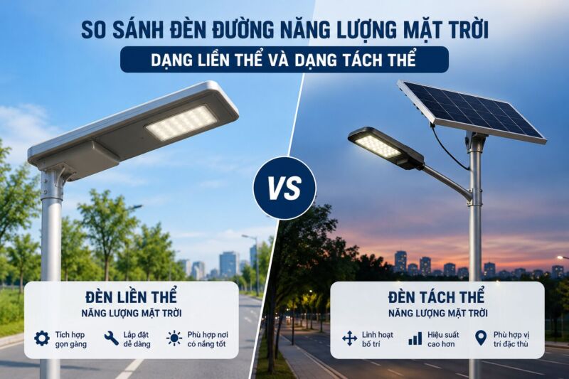 Sự so sánh đèn nlmt liền thể và tách thể