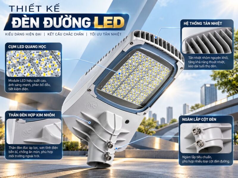 Thiết kế chi tiết của đèn đường led