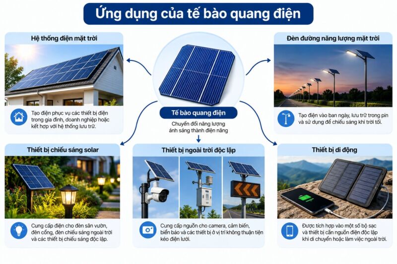 Ứng dụng thực tế của tế bào quang điện