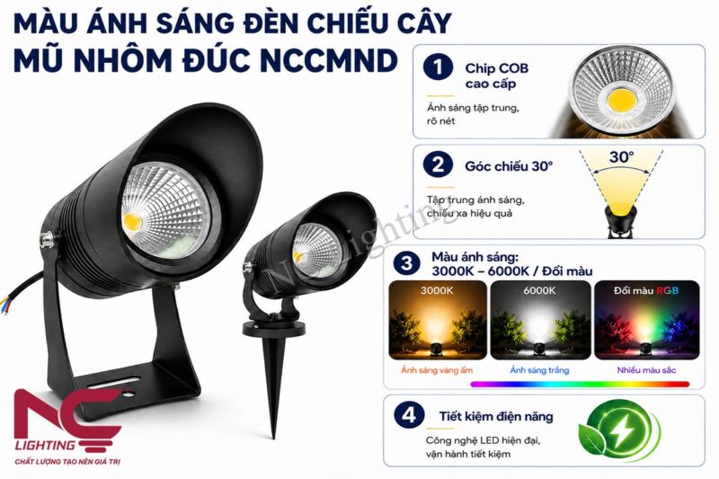 Ưu điểm của đèn cắm cỏ nhôm đúc NCCMND