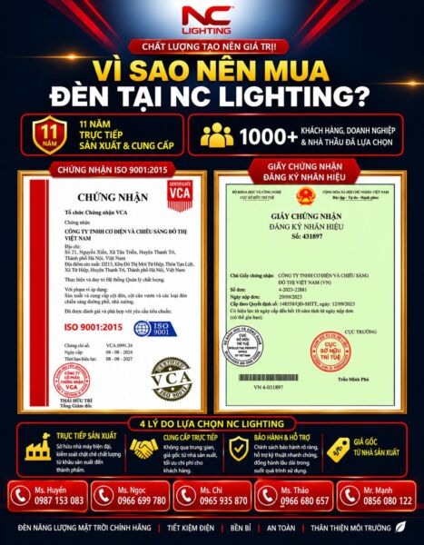 Vì sao chọn đèn led của NC Lighting