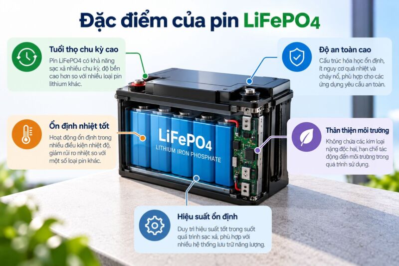 Những đặc điểm của Pin LiFePO4