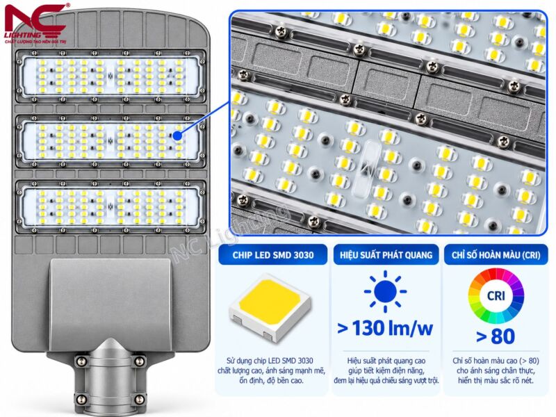 LNC-114 chia thành 3 khoang led cho độ sáng rõ
