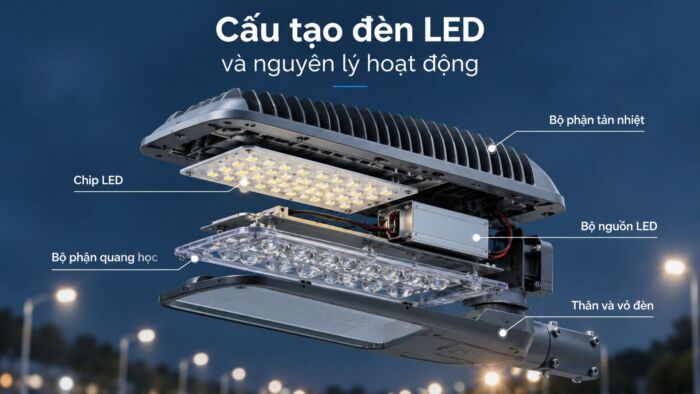 Cấu tạo và nguyên lý hoạt động chi tiết của đèn led