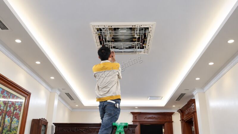 Hướng dẫn lắp đặt đèn LED Panel cho trần bê tông