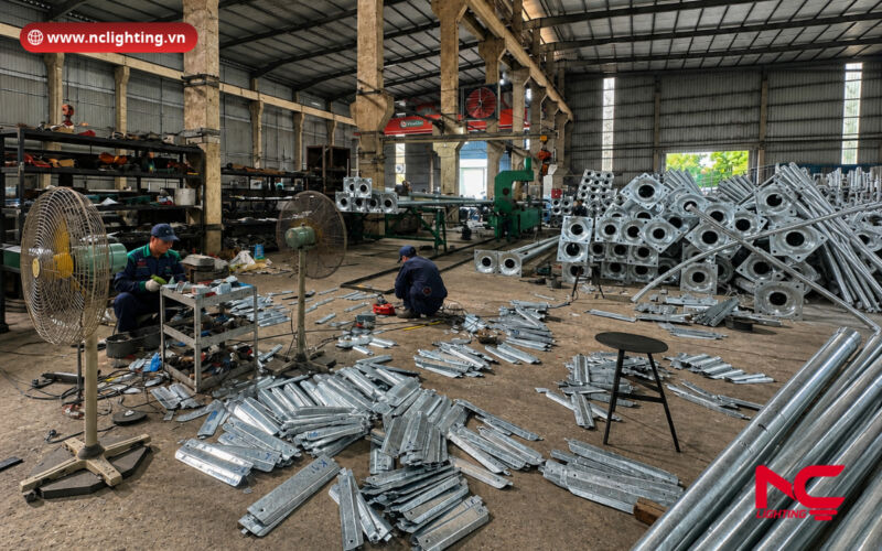 Sản xuất cột đèn cao áp 12m